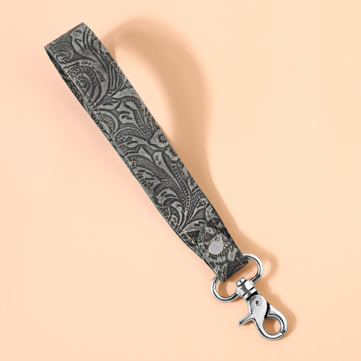 Myra Classic Country Key Fob in slate with embossed leather - Myra USA