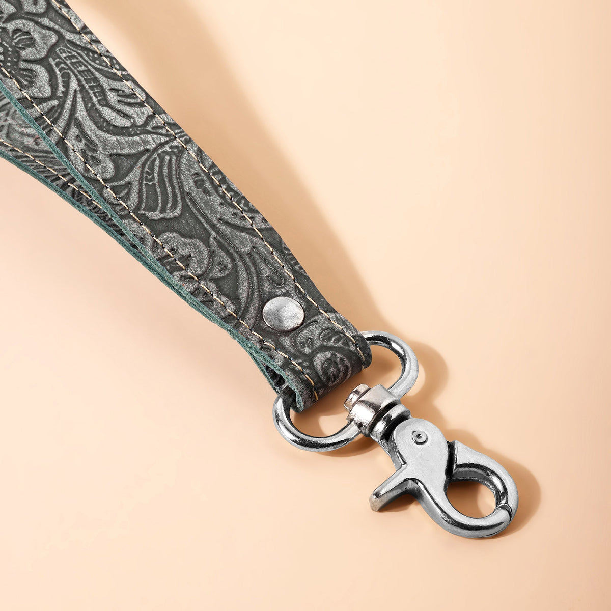 Myra Classic Country Key Fob in slate with embossed leather - Myra USA