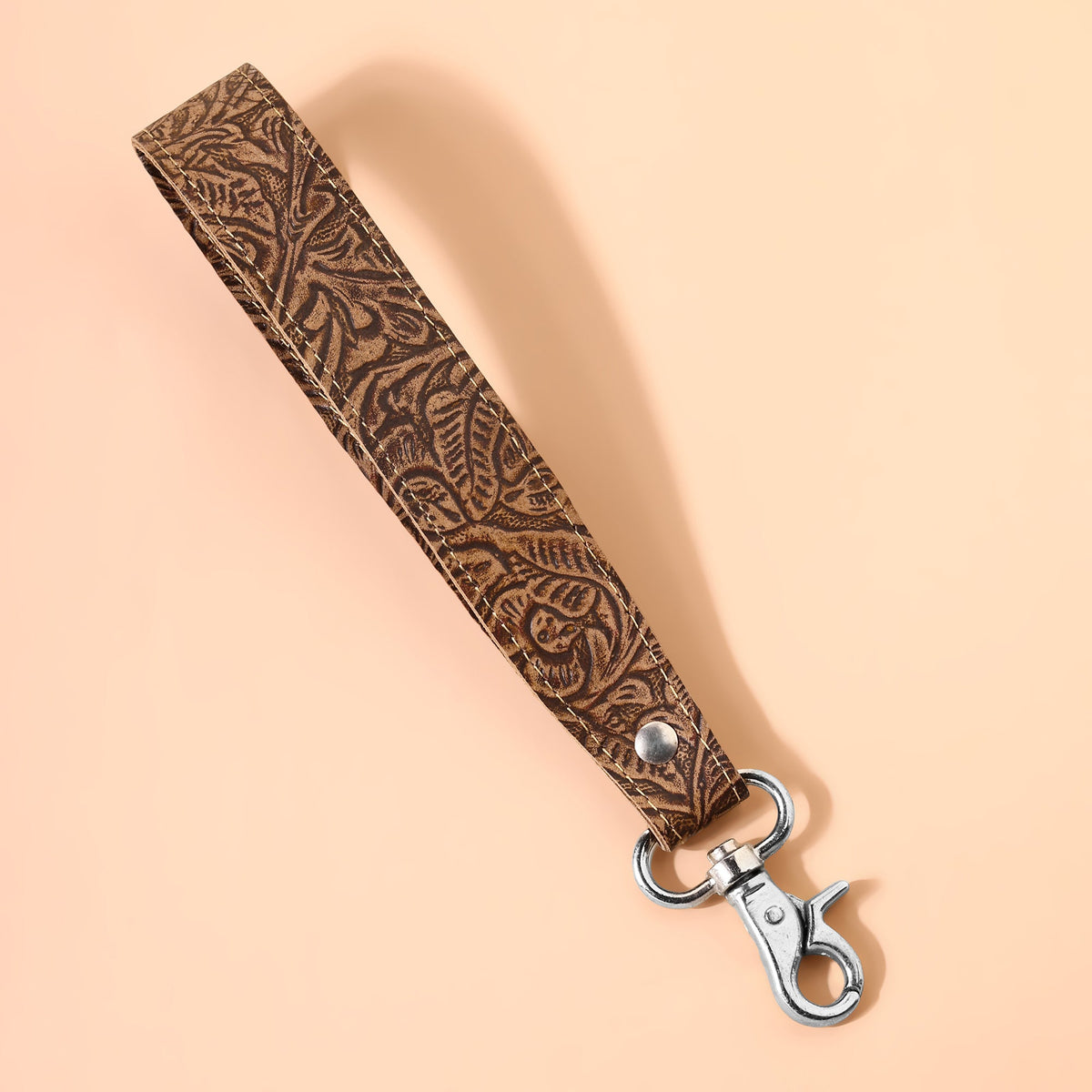 Myra Classic Country Key Fob in tan with embossed leather - Myra USA