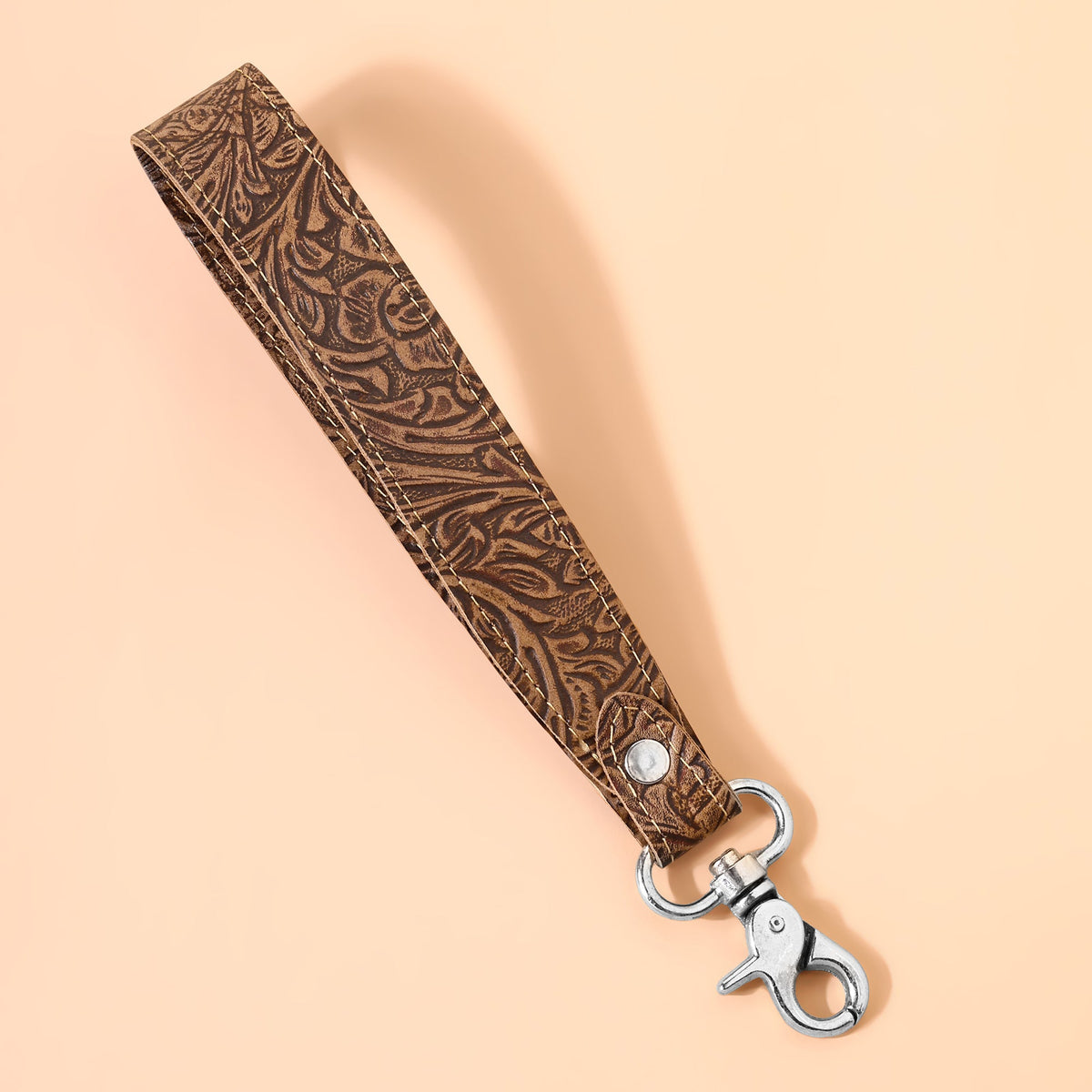 Myra Classic Country Key Fob in tan with embossed leather - Myra USA