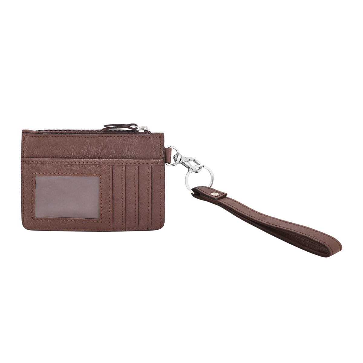 Myra Hand Hewn Card Holder for Women in brown with hair on and hand tooled detail - Myra USA