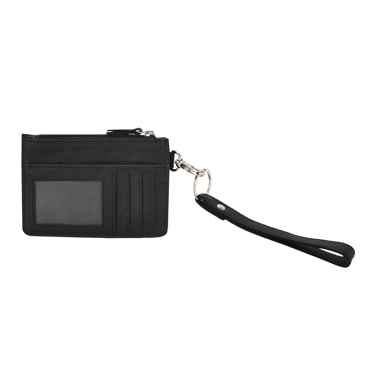 Myra Hand Hewn Card Holder for Women in black with hand tooled spade - Myra USA
