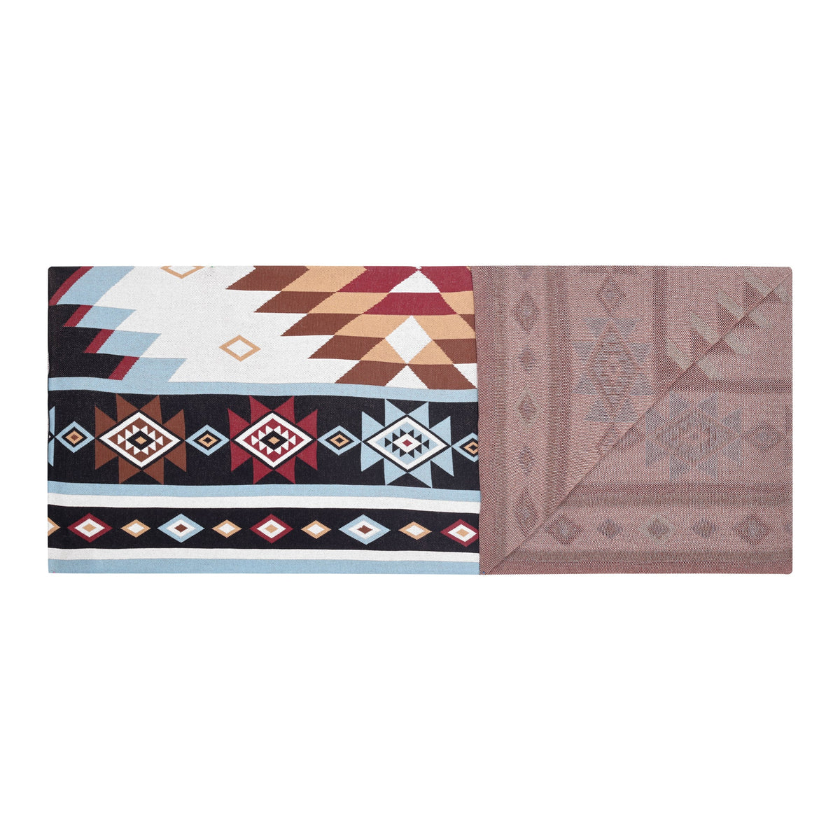 Myra Retama Southwestern Cotton Knitted Throw in Sky - Myra USA