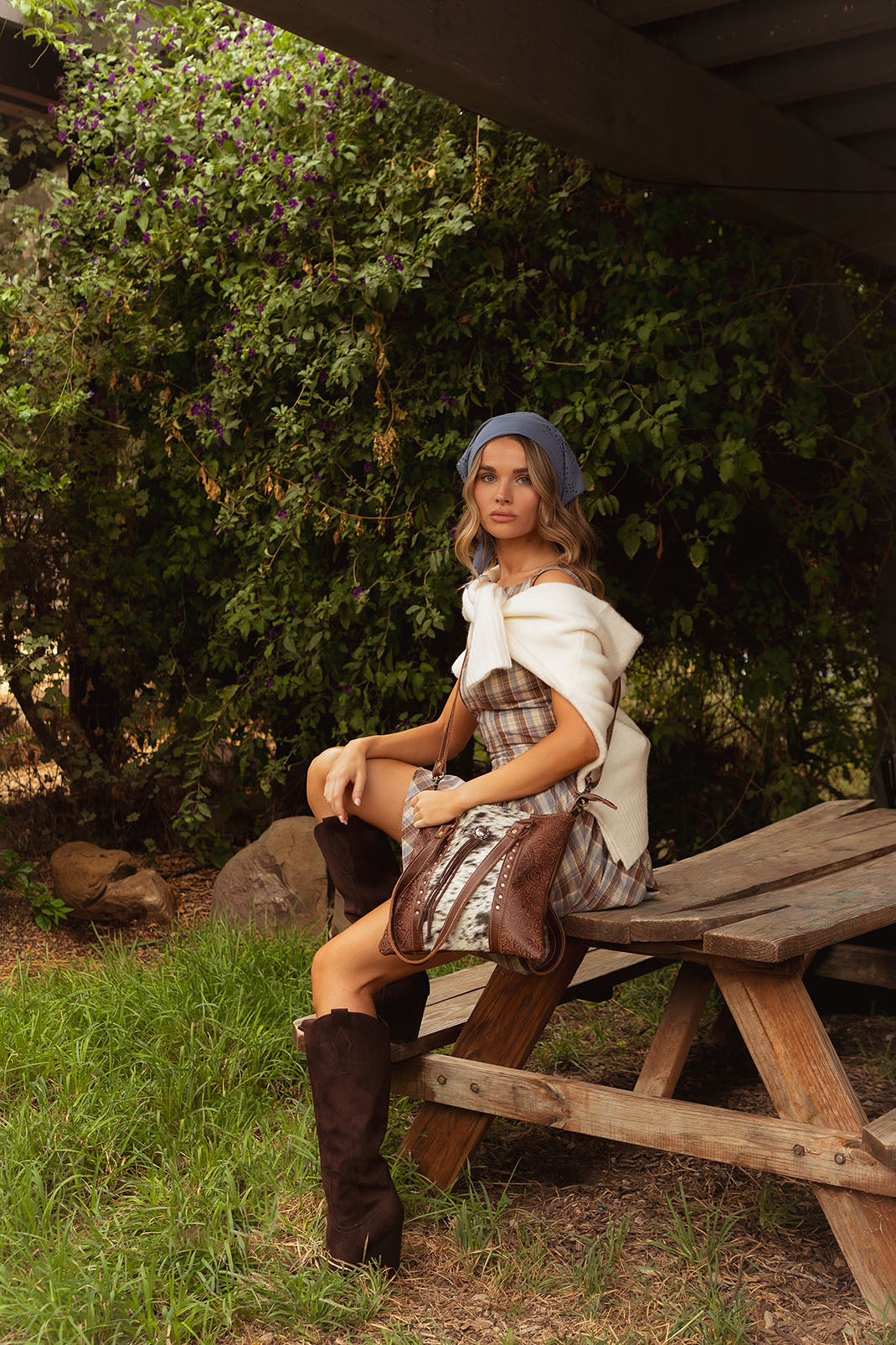 Myra Rosalinda Concealed Carry Bag for Women in brown with hair on and concho - Myra USA