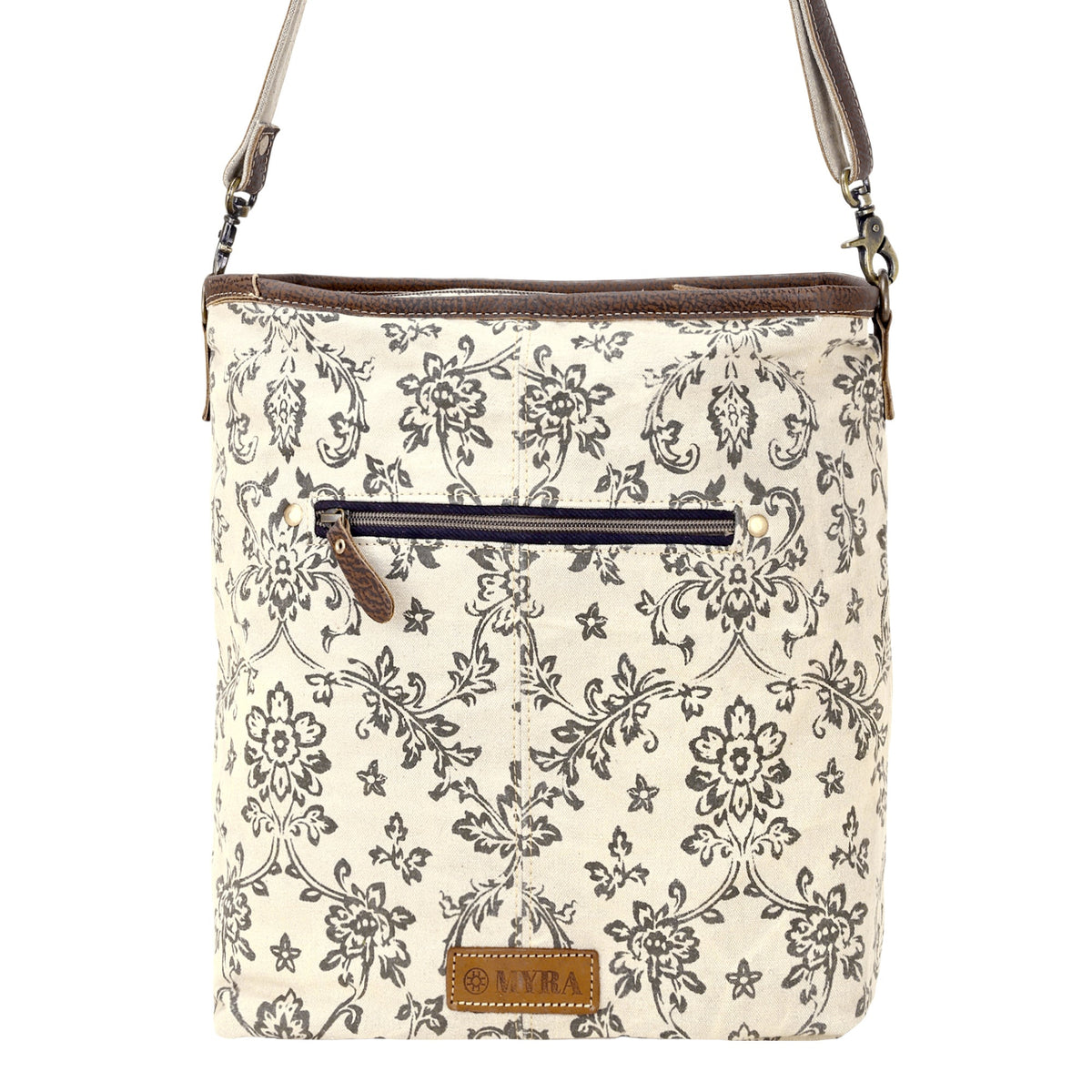 Myra Ratany Shoulder Bag for Women in olive with leather pocket - Myra USA