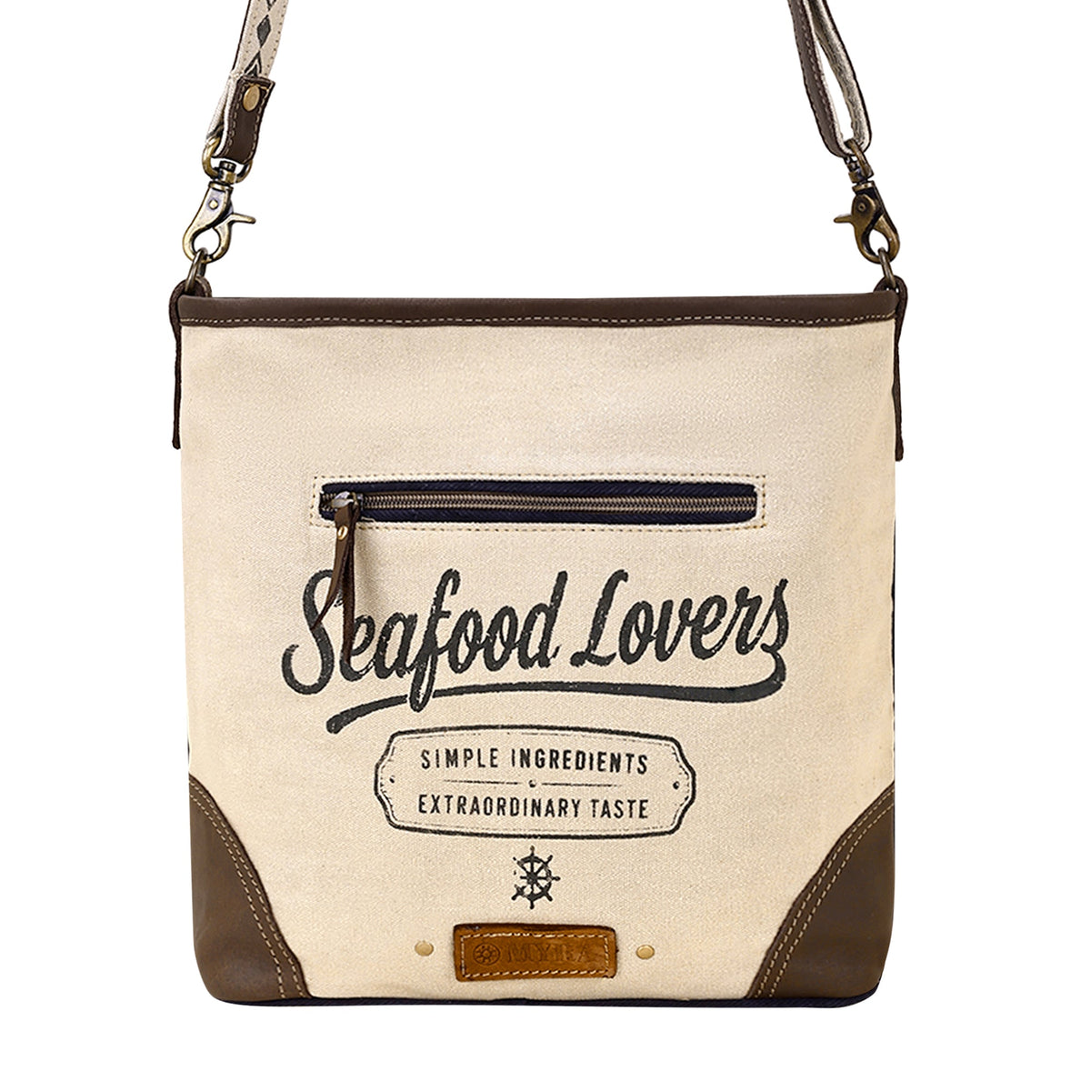 Myra Threeawn Shoulder Bag for Women in cream with hair on and Aztec detail - Myra USA