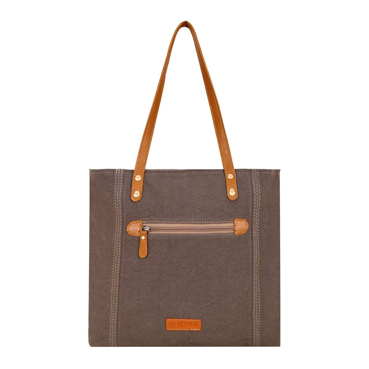 Myra Abstract Key Tote Bag in charcoal with lace print - Myra USA