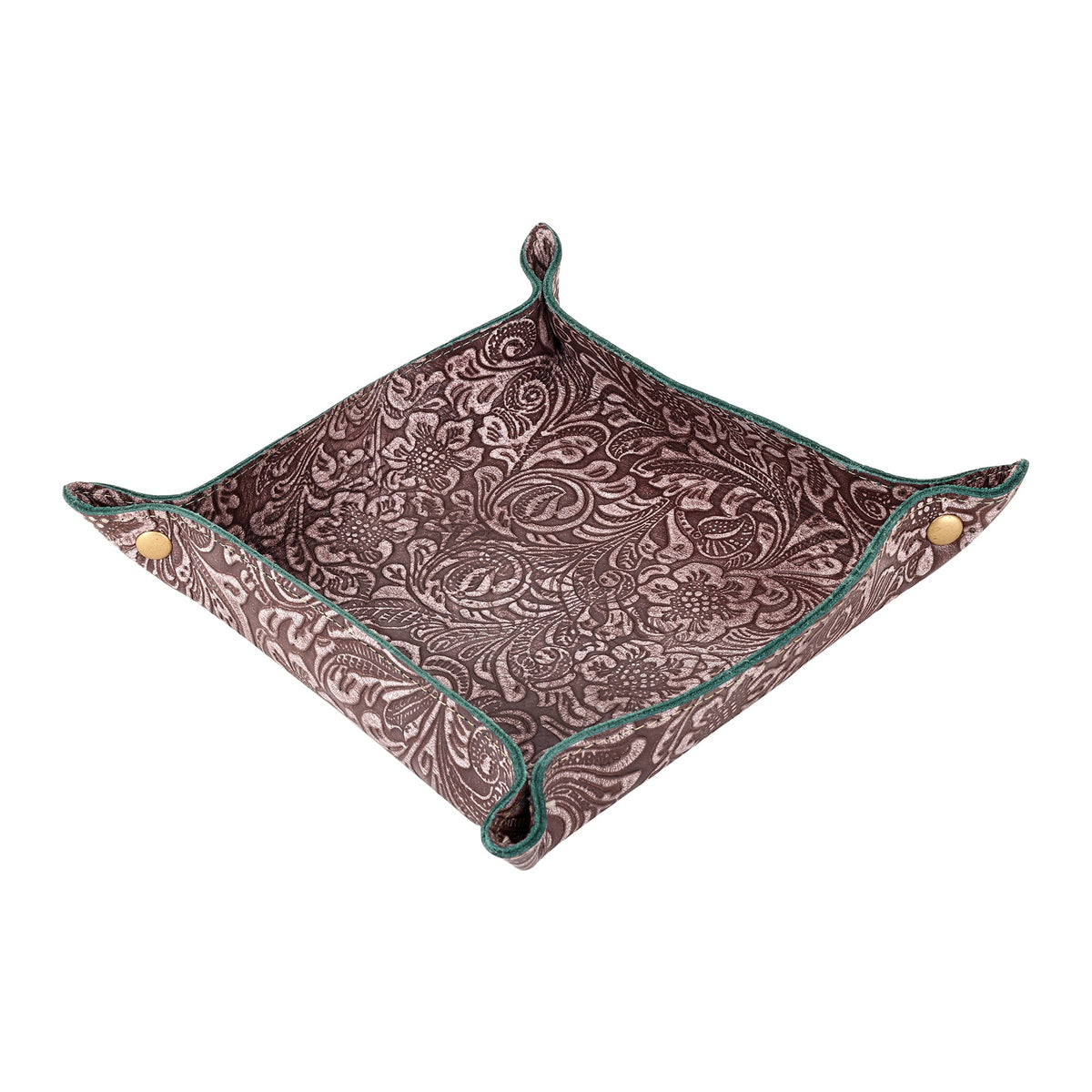 Myra Copperwind Leather Tray in Antique Burgundy - Myra USA