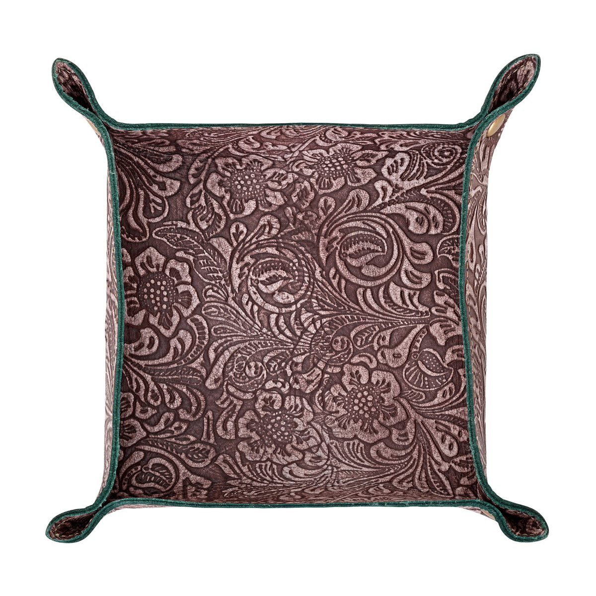 Myra Copperwind Leather Tray in Antique Burgundy - Myra USA