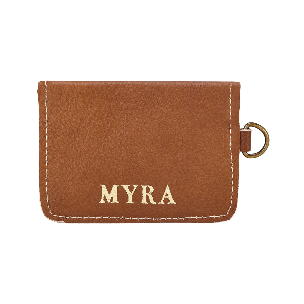 Myra Juniper Moon Leather Coin Purse in Saddle Tan - Myra USA