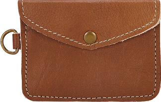 Myra Juniper Moon Leather Coin Purse in Saddle Tan
