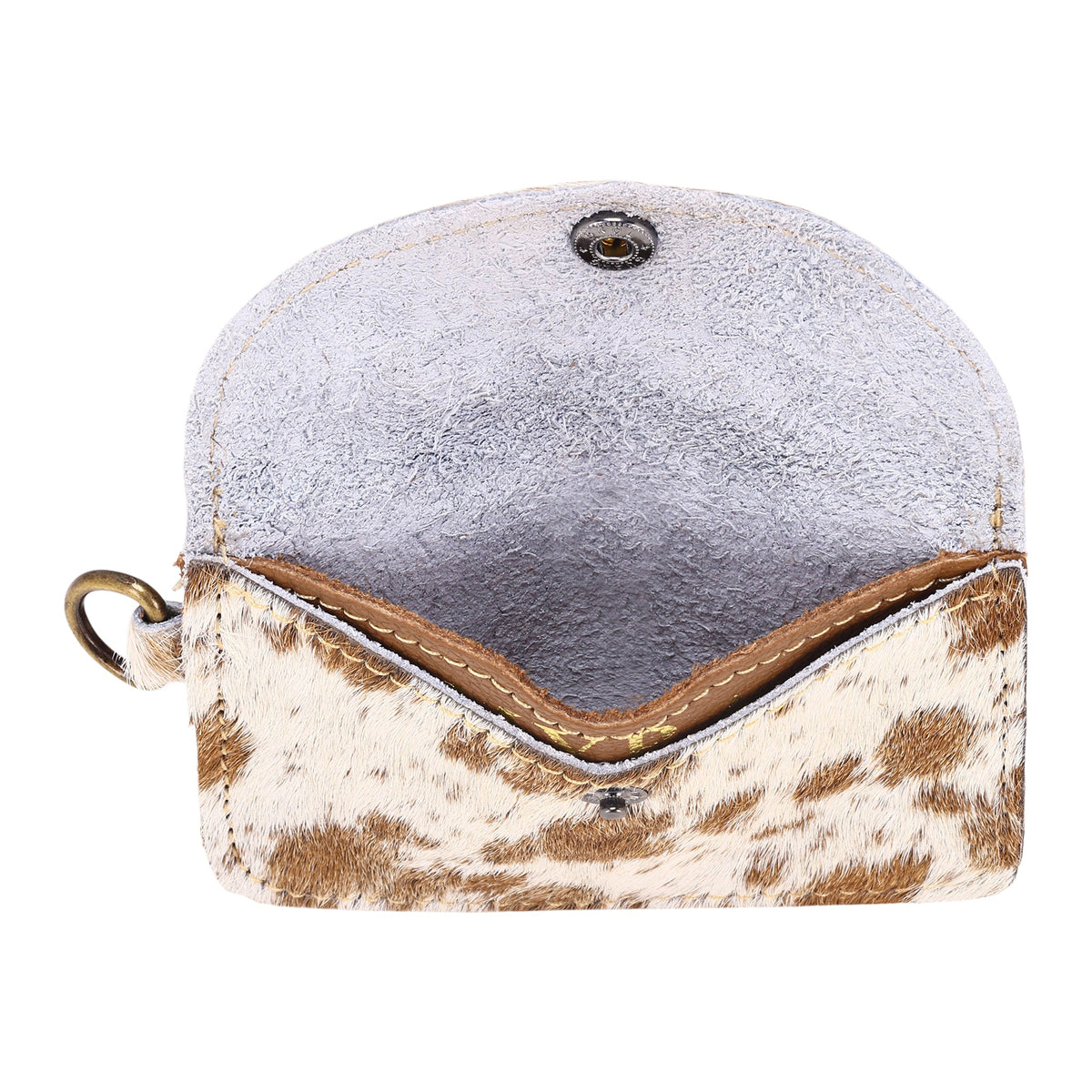 Myra Juniper Moon Hairon Coin Purse in Saddle Cream - Myra USA