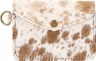 Myra Juniper Moon Hairon Coin Purse in Saddle Cream