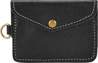 Myra Juniper Moon Leather Coin Purse in Midnight Black