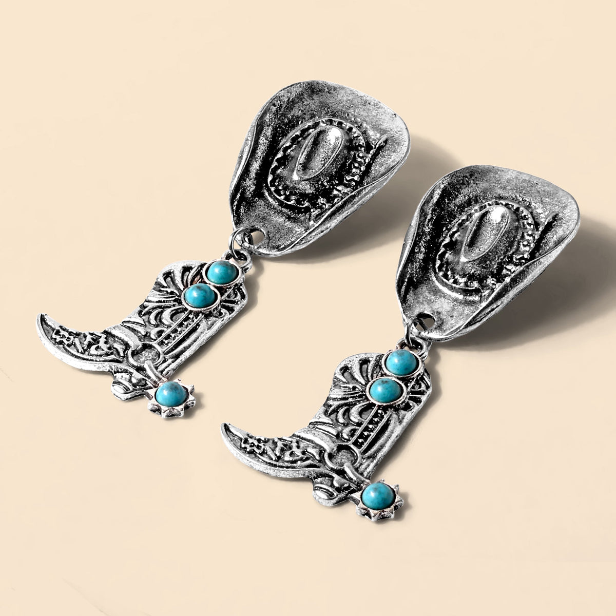 Myra Boot Spur Earrings in Turquoise Antique - Myra USA