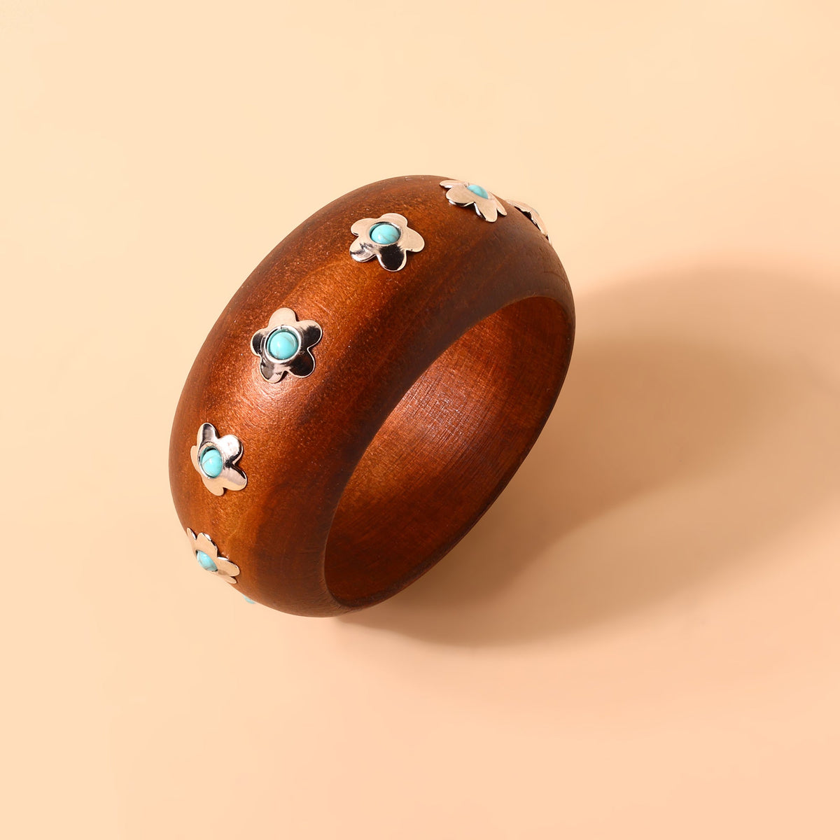 Myra Timbergrain Wooden Cuff Bracelet in Dark Oak - Myra USA