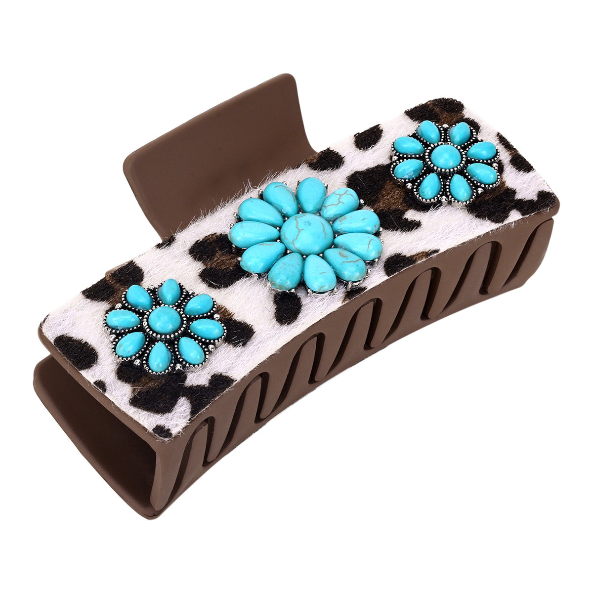 Myra Concho Gem Hair Clip in Turquoise Ivory - Myra USA