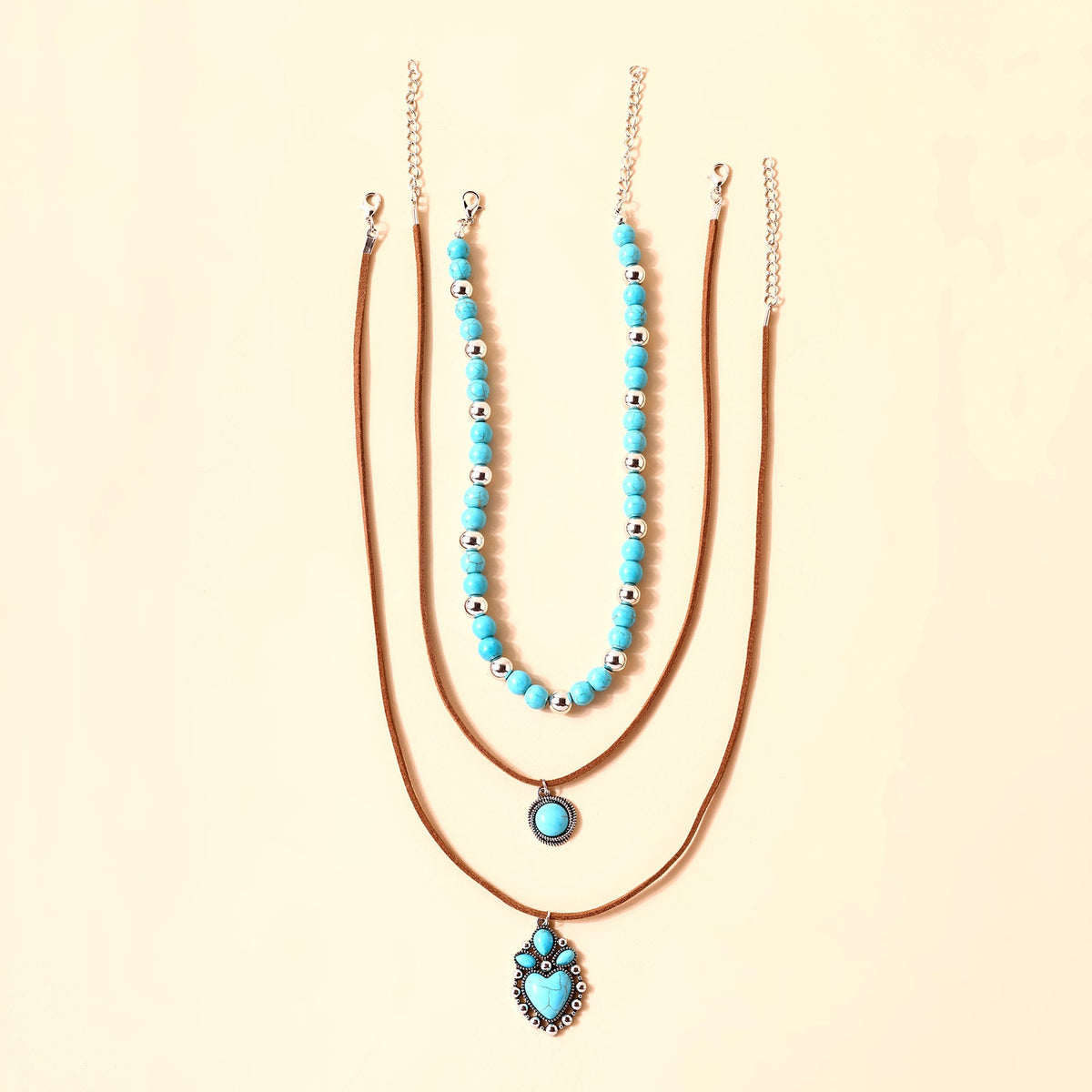 Myra River Heart Necklace in Desert Turquoise - Myra USA