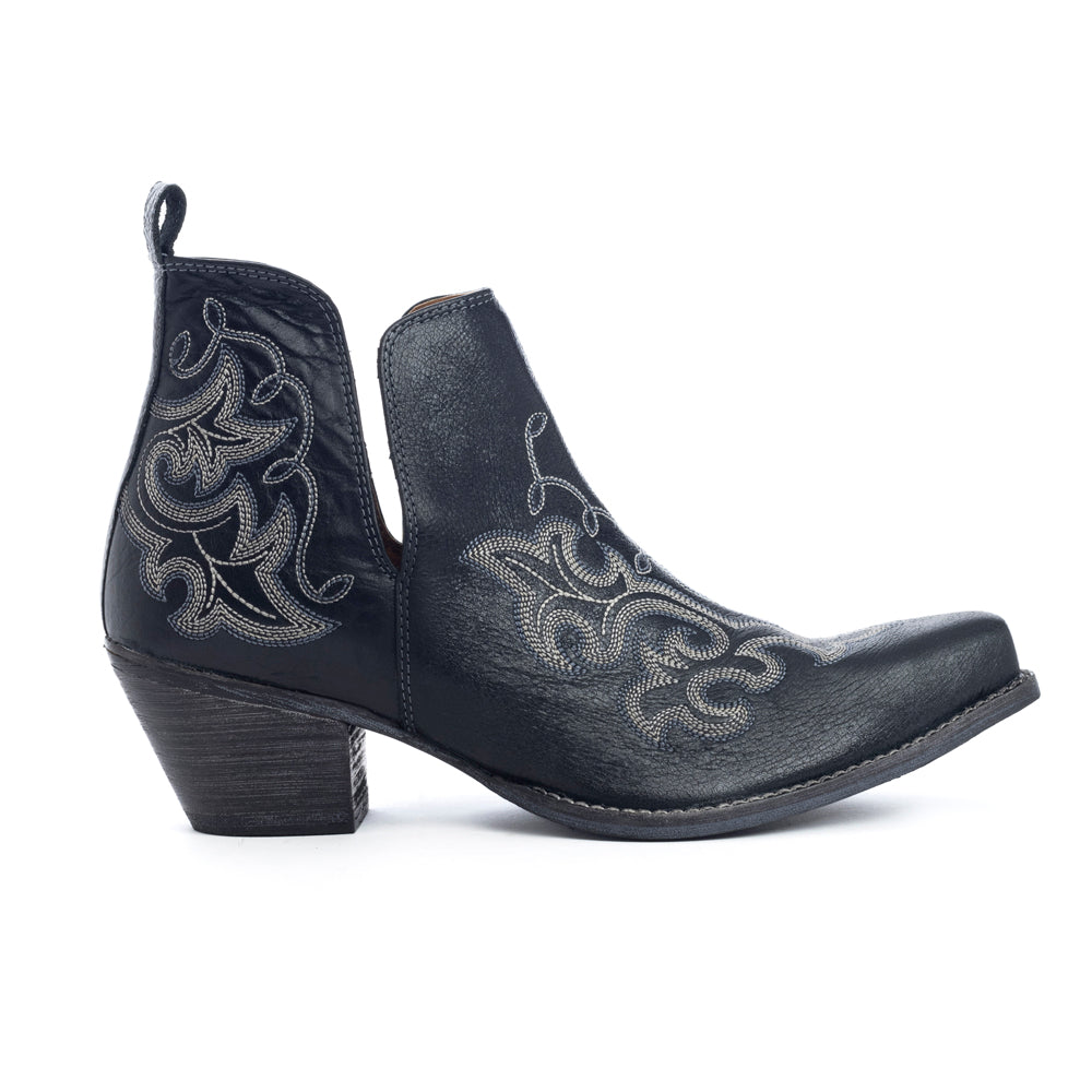 Myra Sunset Trail Genuine Leather Booties in Cinder Black - Myra USA