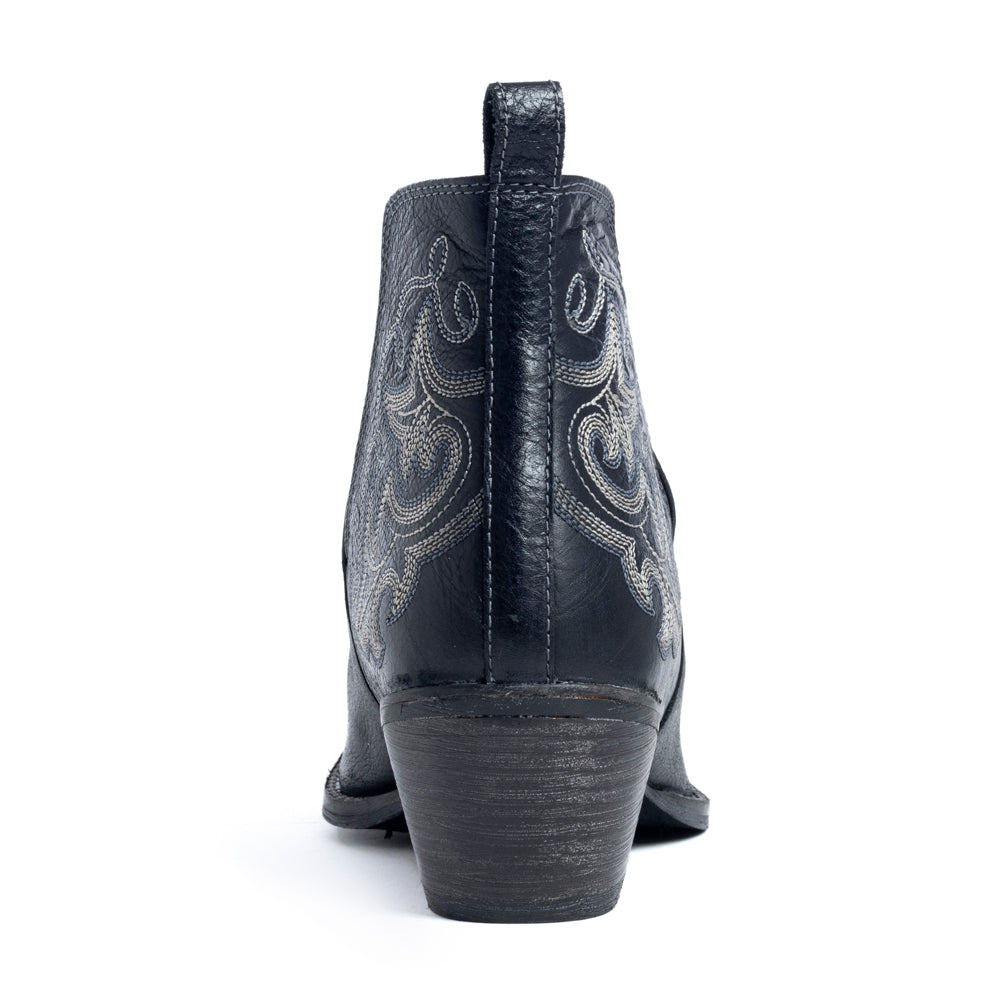 Myra Sunset Trail Genuine Leather Booties in Cinder Black - Myra USA