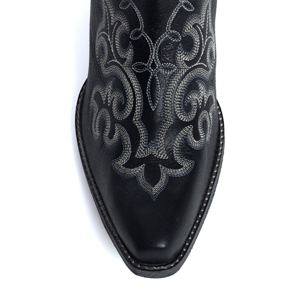 Myra Sunset Trail Genuine Leather Booties in Cinder Black - Myra USA
