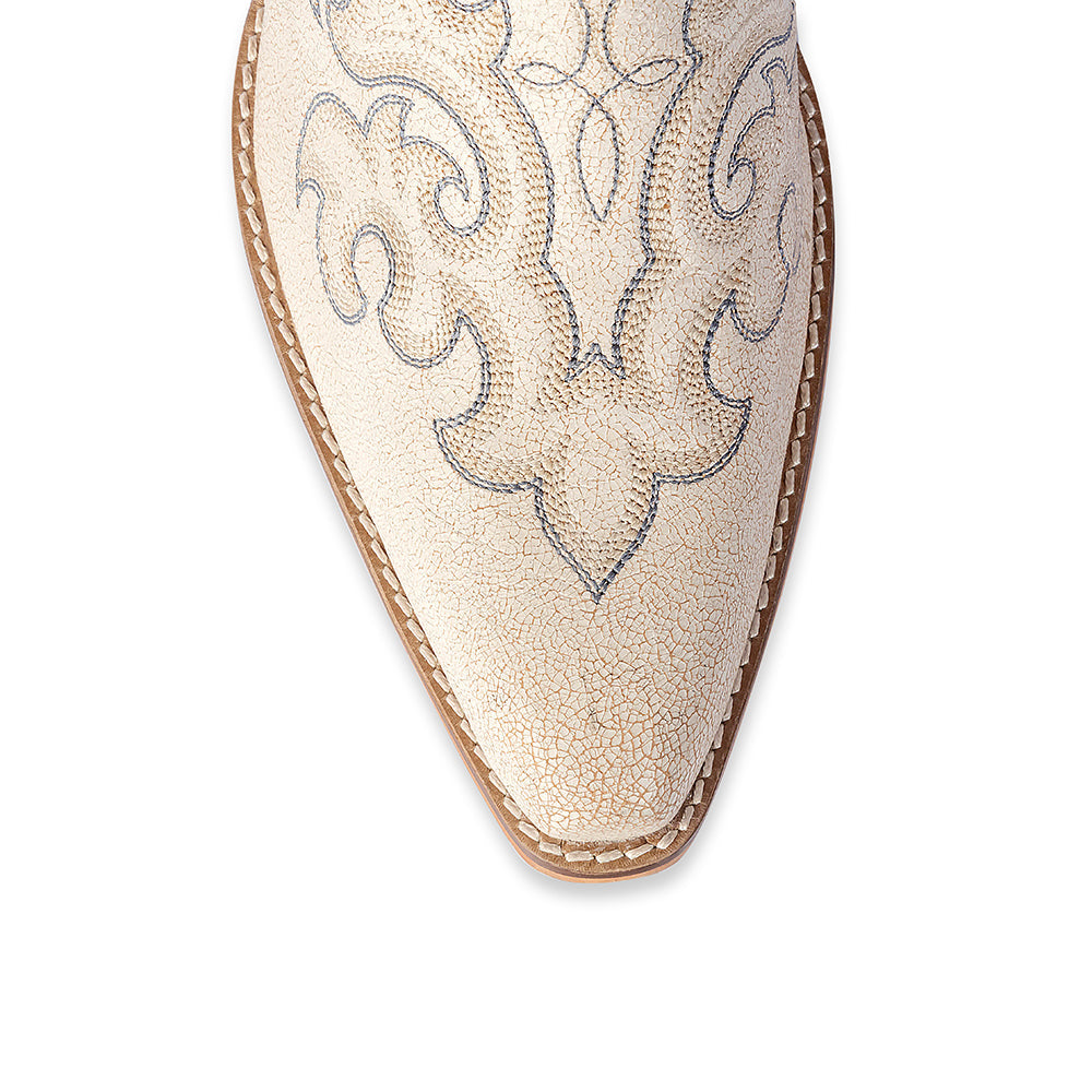 Myra Sunset Trail Genuine Leather Booties in Ivory Sand - Myra USA