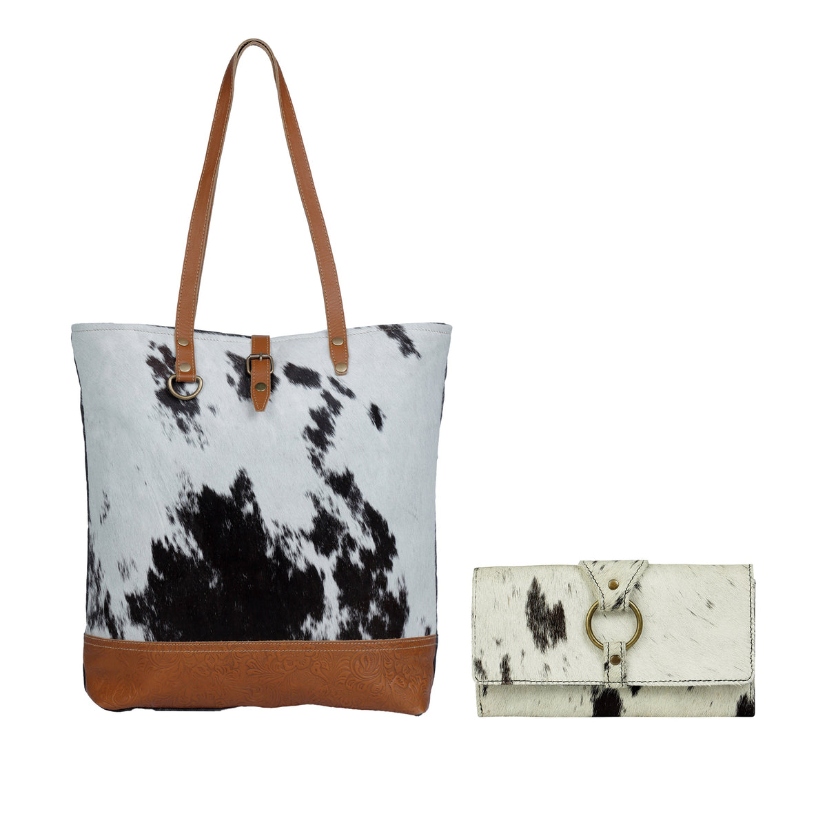 Rock-Strewn Hairon Bag & Wallet Duo - Myra USA