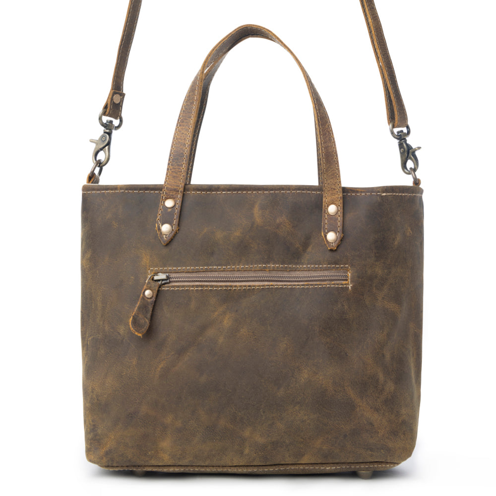 Myra Ultimate Choice Brown Suede Leather Handbag for Women Twin