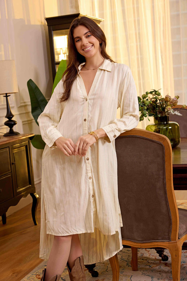 Strippy Collar Dress - Myra USA