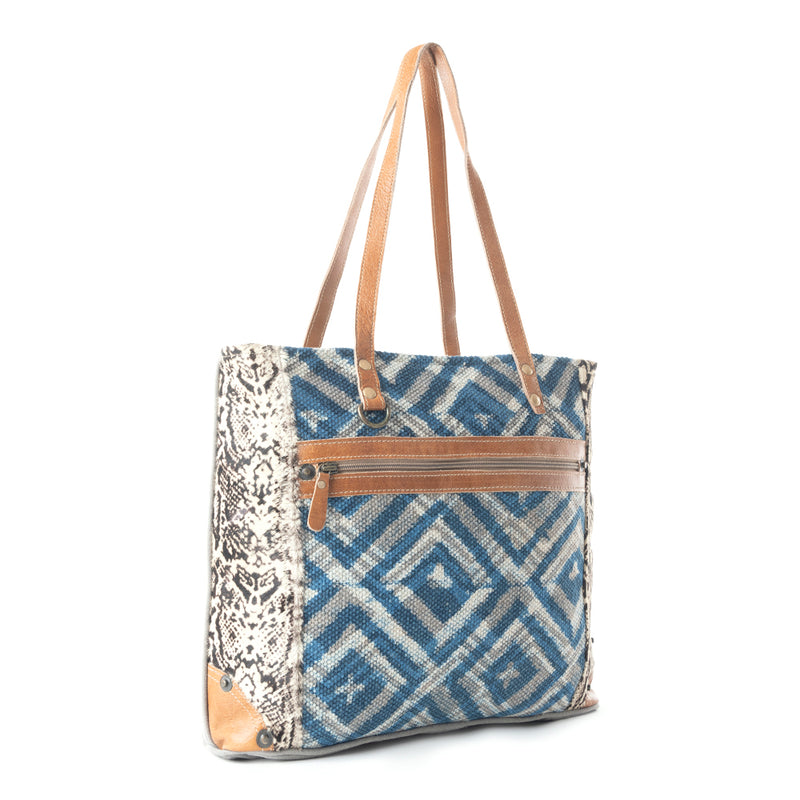 Rhombic Pattern Tote Bag - MyraUSA