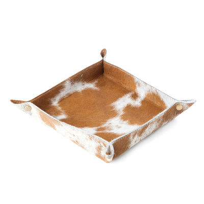 Myra Hide N Seek Tray with hairon and leather detail for home decor in western style