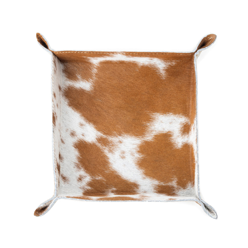 Myra Hide N Seek Tray with hairon and leather detail for home decor in western style - Myra USA