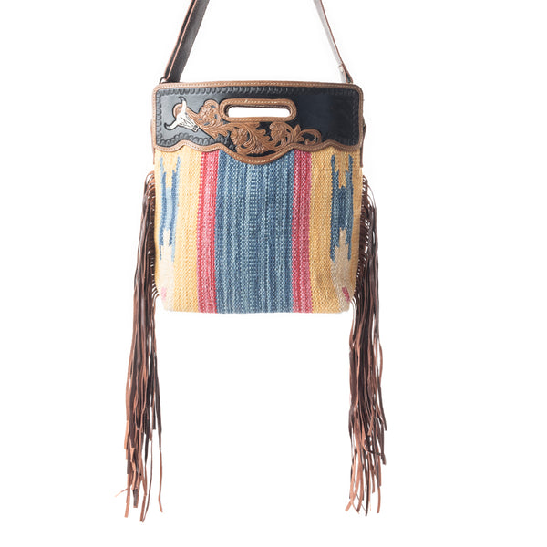 BLUE STREAM HAND TOOLED BAG