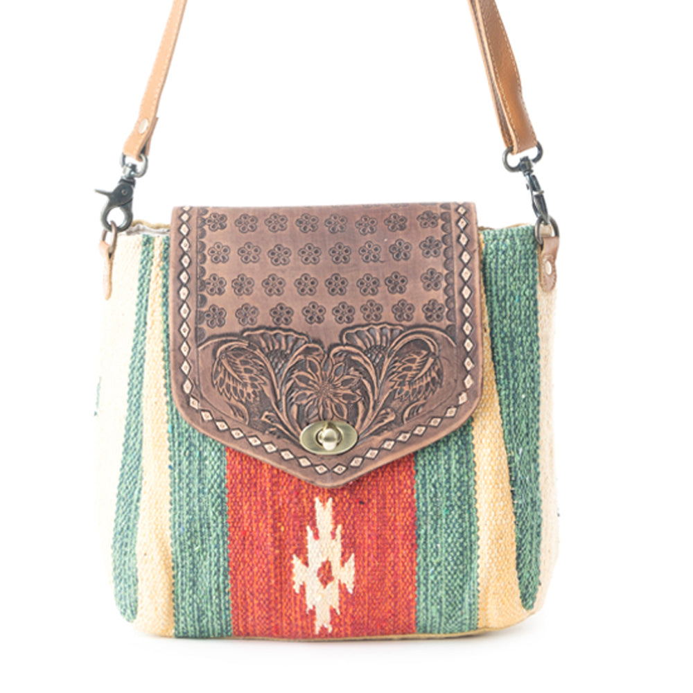 Embossed Scarlet Hand-Tooled Bag - MyraUSA