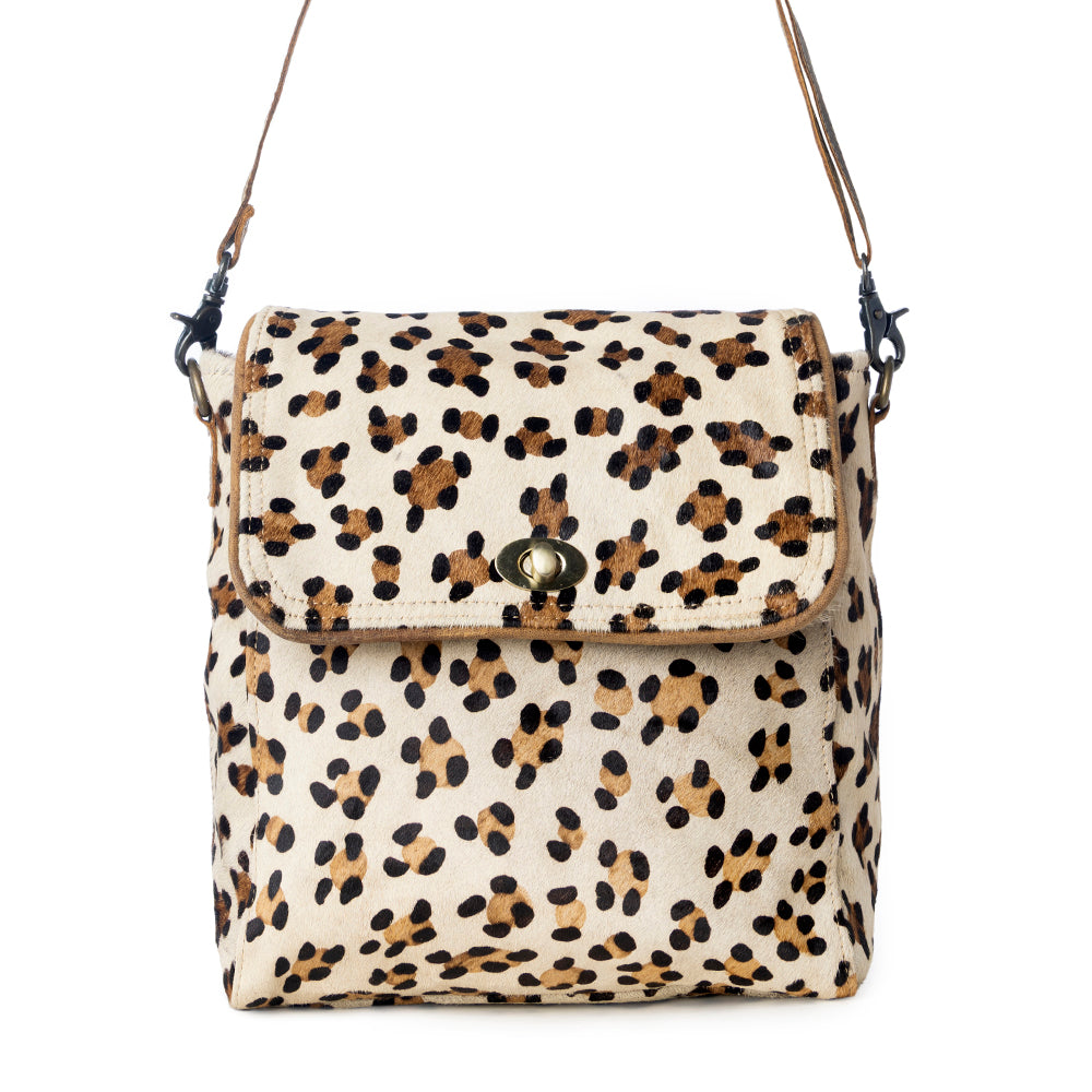 Quaint Leopard Print Leather & Hairon Bag