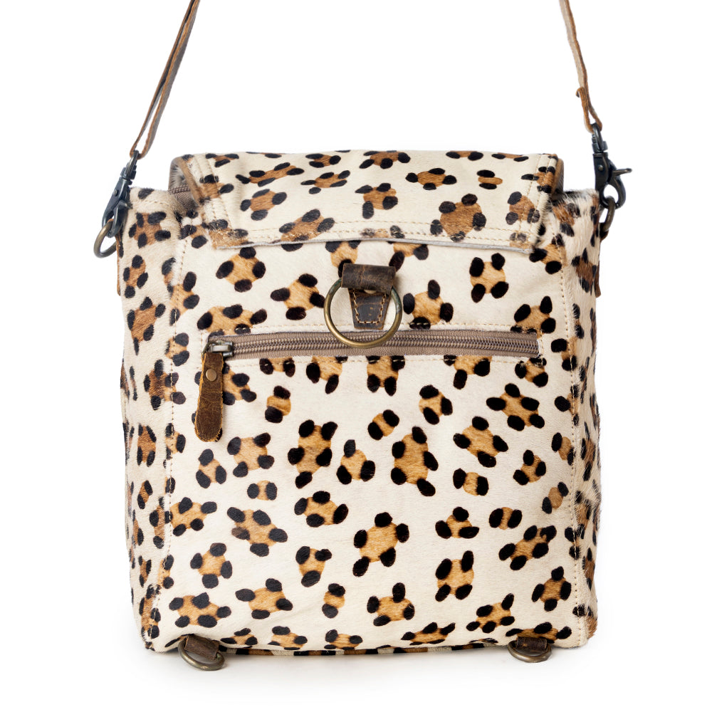 Quaint Leopard Print Leather & Hairon Bag - Myra USA