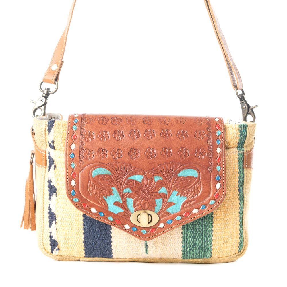 Floral Etchings  Hand-Tooled Bag - Myra USA