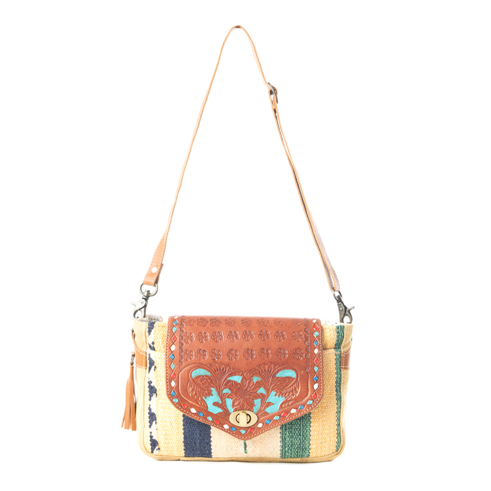 Floral Etchings  Hand-Tooled Bag - Myra USA