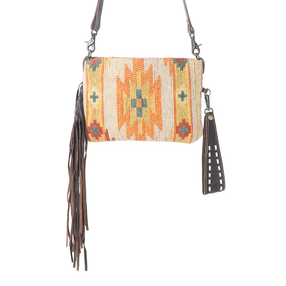 Dazzling Yellow  Hand-Tooled Bag - Myra USA