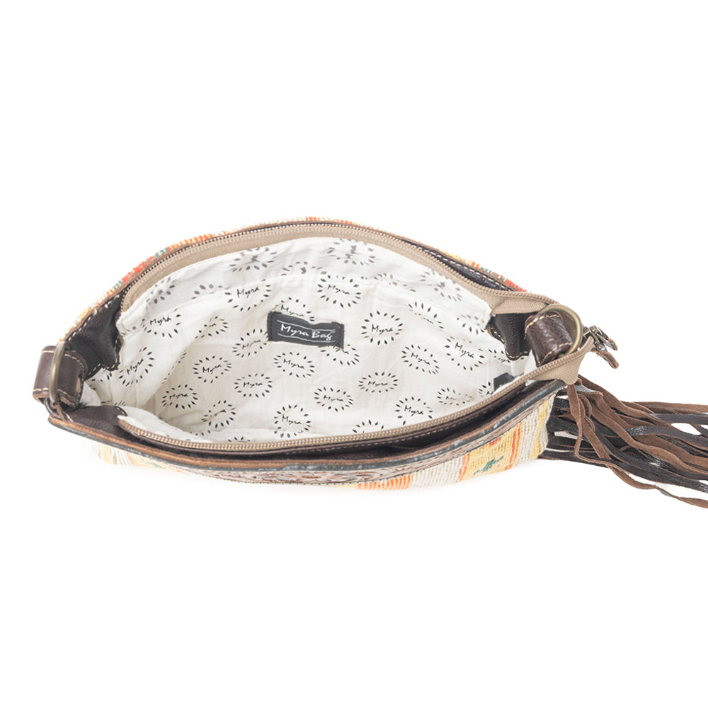 Dazzling Yellow  Hand-Tooled Bag - Myra USA