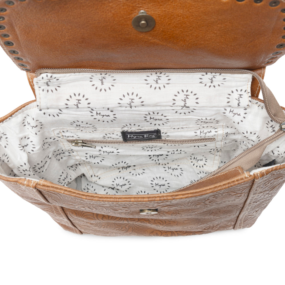 Classic Carvings  Leather & Hairon Bag - Myra USA