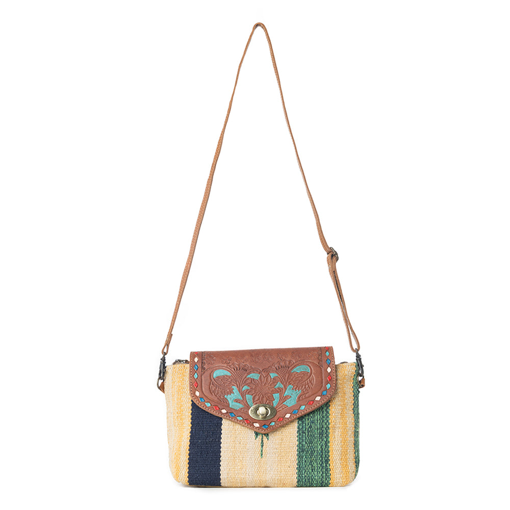 Beamy Rays Hand-Tooled Bag.