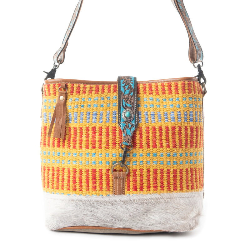 Vivid Orange  Hand-Tooled Bag