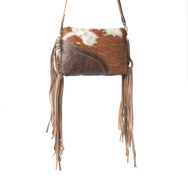 Fractional Leather & Hairon Bag - Myra USA