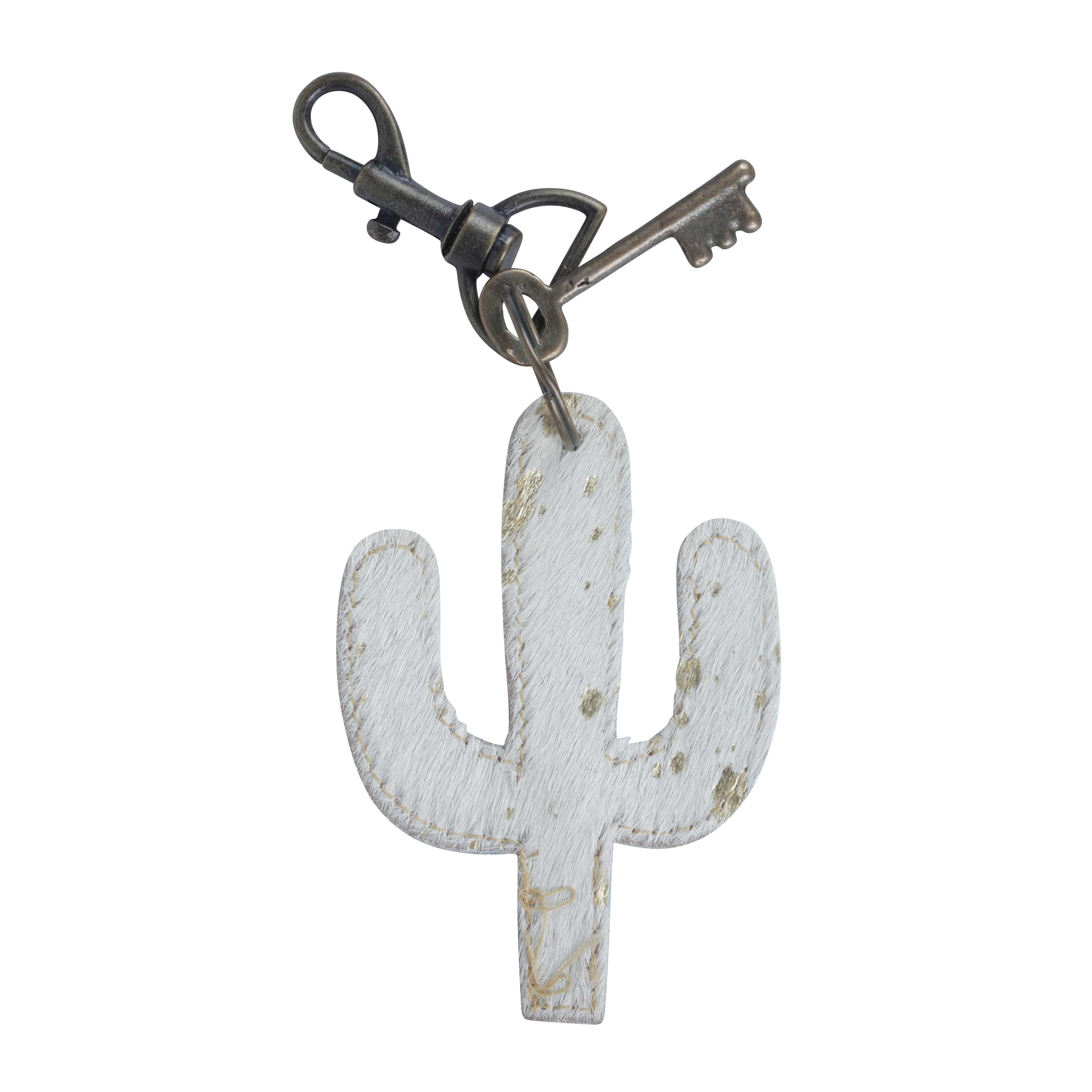 White Cactus Key Fob - MyraUSA