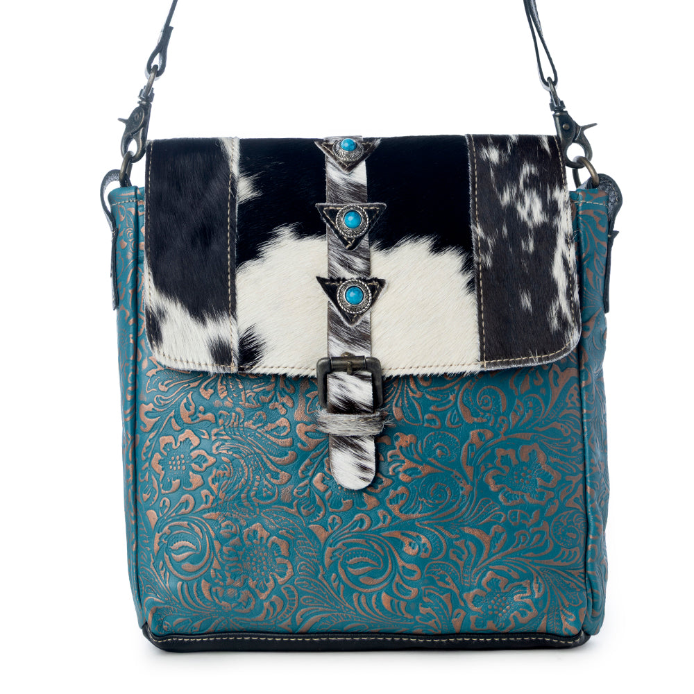Blue Rose  Leather & Hairon Bag - Myra USA