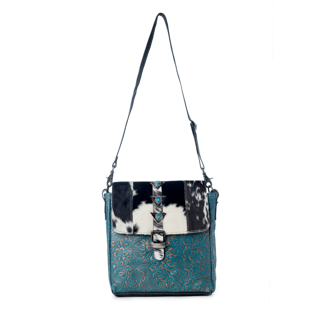 Blue Rose  Leather & Hairon Bag - Myra USA