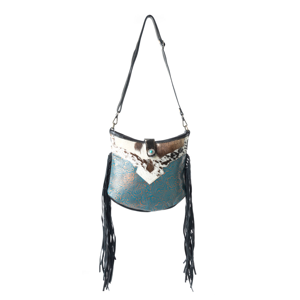 Sapphire Vines Leather & Hairon Bag - MyraUSA