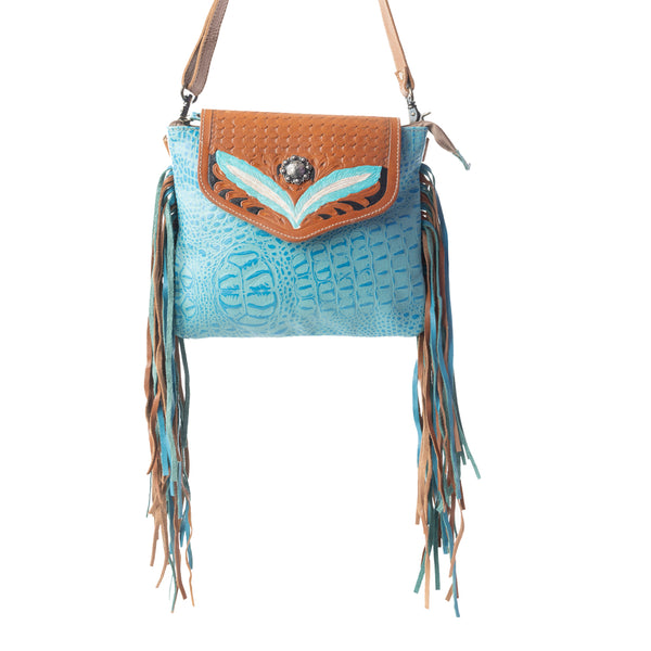 Blue Wings Hand-Tooled Bag