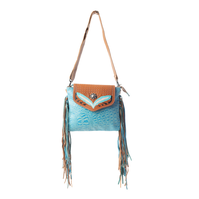 Blue Wings Hand-Tooled Bag